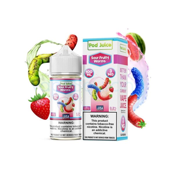 Pod Juice Sour Fruity Worms E-juice 100ml