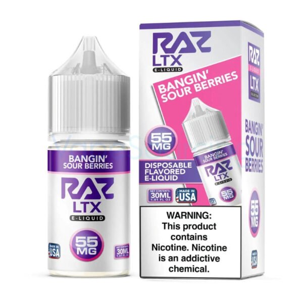 Pod Juice X RAZ LTX Bangin Sour Berries Nic Salt E-juice 30ml