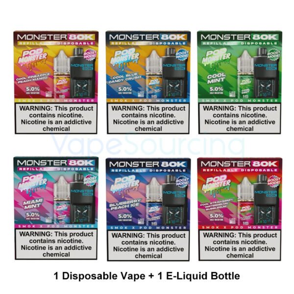 SMOK x POD MONSTER 80K Disposable Vape 10ml 5% (80000 Puffs)